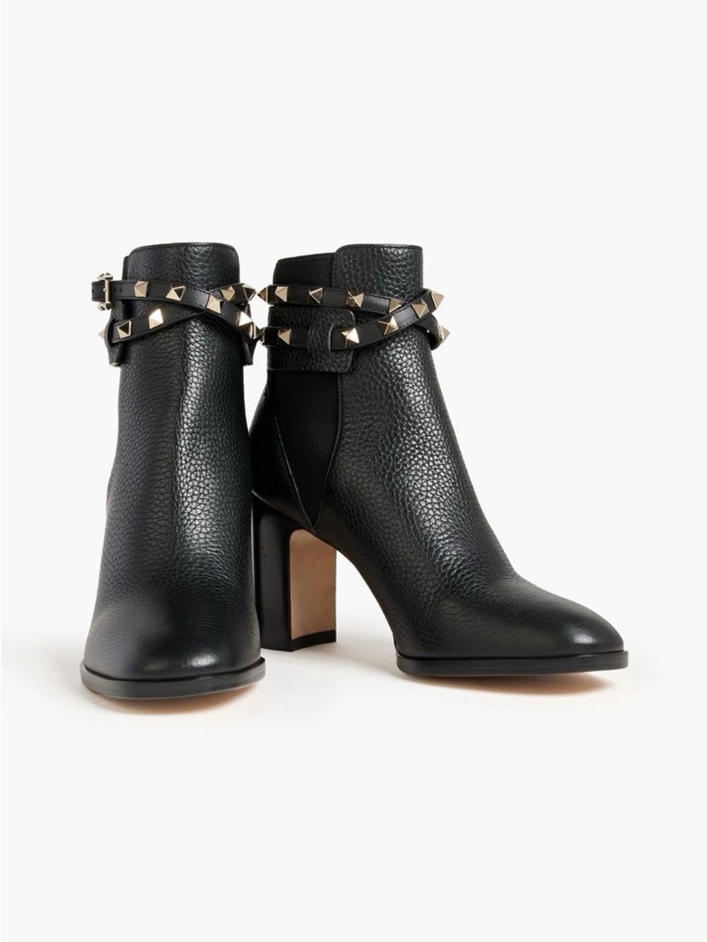 VALENTINO GARAVANI Women's Rockstud Pebbled Leather Booties Size 38